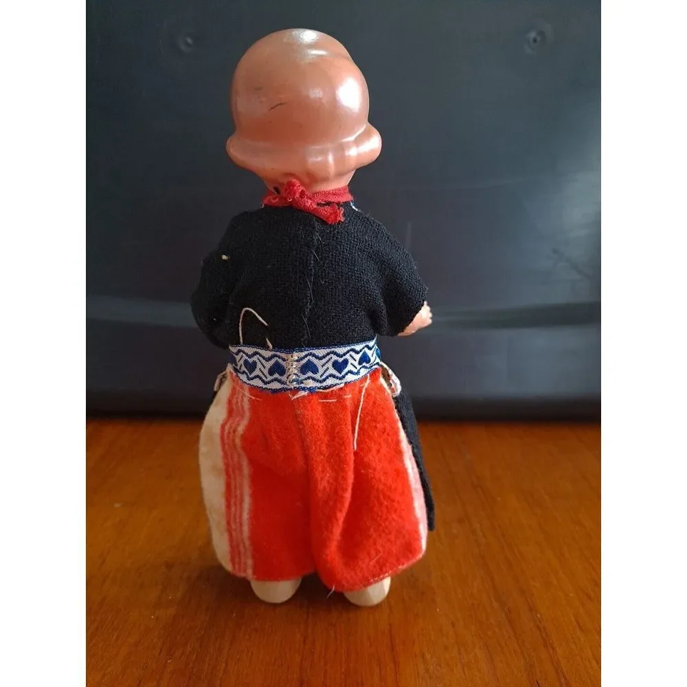 Antique Bisque Head Dutch Lassie Costumed Doll 1900s Dress‎